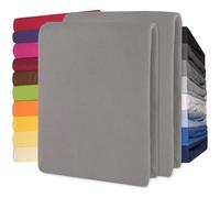 CelinaTex Lucina Drap-Housse Coton 2er-Set 90x200-100x200 cm Gris foncé