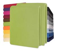 CelinaTex Lucina Drap-Housse revêtement surmatelas lit sommier tapissier Coton 2er-Set 140x200-160x200 cm Vert