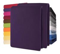 CelinaTex Lucina Drap-Housse revêtement surmatelas lit sommier tapissier Coton 2er-Set 90x200-100x200 cm Lilas