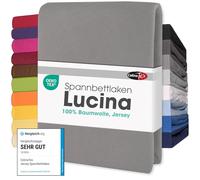 CelinaTex Lucina Drap-Housse surmatelas Housse lit sommier tapissier Coton 180x200-200x200 cm Gris foncé