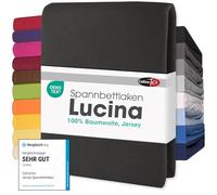 CelinaTex Lucina Drap-Housse surmatelas Housse lit sommier tapissier Coton 180x200-200x200 cm Noir