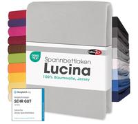 CelinaTex Lucina Drap-Housse surmatelas Housse lit sommier tapissier Coton 200x200-200x220 cm Gris argenté