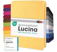 CelinaTex Lucina Drap-Housse surmatelas Housse lit sommier tapissier Coton 200x200-200x220 cm Jaune crème