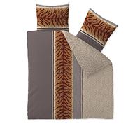 CelinaTex Parure de lit Tendance 200 x 200 cm 3 pièces en Coton pour été et Hiver, Toutes Saisons, Housse de Couette, Parure de lit Adda Afrique Beige, Marron, Gris