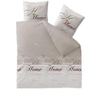 CelinaTex Parure de lit Tendance 200 x 200 cm 3 pièces en Coton pour été et Hiver, Toutes Saisons, Housse de Couette, Parure de lit Schöner Wohnen Sarah Mots Beige Marron