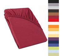 CelinaTex Perla Drap-Housse surmatelas Housse lit sommier tapissier Coton 120x200-130x200 cm Bordeaux