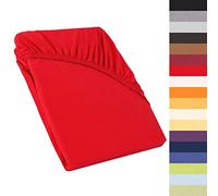 CelinaTex Perla Drap-Housse surmatelas Housse lit sommier tapissier Coton 140x200-160x200 cm Rouge Rubis