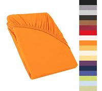 CelinaTex Perla Drap-Housse surmatelas Housse lit sommier tapissier Coton 90x200-100x200 cm Orange