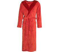 CelinaTex Texas Peignoir De Bain Capuche De Deux Couleurs Longue Poches Appliquées Femme Homme Unisexe Microfibre Laine Polaire de corail XL rouge corail/bordeaux