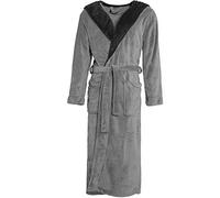 CelinaTex Texas Peignoir De Bain Capuche De Deux Couleurs Longue Poches Appliquées Femme Homme Unisexe Microfibre Laine Polaire de corail S l'anthracite/noir