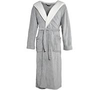 CelinaTex Texas Peignoir De Bain Capuche De Deux Couleurs Longue Poches Appliquées Femme Homme Unisexe Microfibre Laine Polaire de corail XL gris/blanc créme