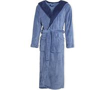 CelinaTex Texas Peignoir De Bain Capuche De Deux Couleurs Longue Poches Appliquées Femme Homme Unisexe Microfibre Laine Polaire de corail XXL bleu médian/bleu foncé