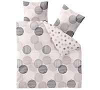 CelinaTex Touchme Filia Linge de lit réversible Coton Points Blanc Gris Anthracite 200 x 200 cm