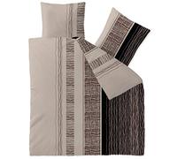 CelinaTex Touchme Greta Parure de lit 3 pièces en Flanelle 200 x 200 cm Greta Beige/Gris Noir