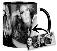 Celine Dion Tasse Ceramique Intérieure et Poignée Noire Mug