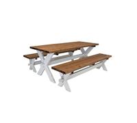 Axi Celine Table De Pique Nique En Bois Et 2 Bancs En Bois 177x75 Cm Couleur Marron/Blanc, Bois D'epicéa Table Picnic Pour 6 Personnes