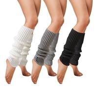 Celiodd 3 Paires de Jambiere Femme,Leg Warmers,Guetre Femme,Tendance et Polyvalentes,Adaptées À La Vie Quotidienne,À La Danse Et À La Salle de Sport.C'est Un pour Les Autres