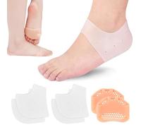 Celiodd Lot de 2 paires de protège-talons en silicone, protège-talon en silicone avec 1 paire de coussinets de l'avant-pied, protection du talon en gel, coussinets en silicone, convient à toutes