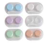 Celiodd Lot de 6 supports pour lentilles de contact - Avec pince à épiler et ventouses - 6 couleurs, Blanc.