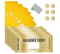 Celiodd Lot de 6 tickets dorés à gratter - Billet doré - Carte d'anniversaire à remplir soi-même - Cartes à gratter à gratter - Pour écrire soi-même un bon billet - Carte à gratter