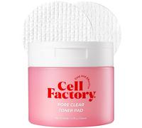 Cell Factory Pore Clear Toner Pad - Vegan, testé pour la sécurité de la peau, peptides 60 000 ppm, restructuration, contrôle du sébum, raffermissement des pores, exfoliation douce et apaisante