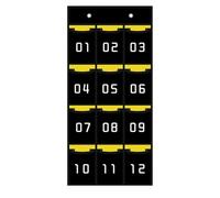Cell Phone Holder Classroom - Numbered Sundries Pocket Chart Closet with Hooks - School Numbered Pockets for Effortless Phone OStorage Supplies for Smartphones Calculators Cards Organization, noir