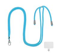Cell Phone Lanyard Crossbody Adjustable Neck Strap for Around The Hand with Clear Tether Tab for Most Full Coverage Phones Case(Blue)