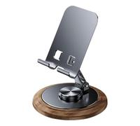 Cell Phone Stand, Adjustable Mobile Phone Stand, Wooden Base Phone Stand, Office Desk Phone Stand, 360 Degree Rotating Smartphone Stand, Desk Stand for Mobile Phones, Smartphone Stand for Study