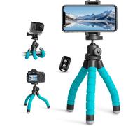 Cell Phone Tripod, Mini Tripod for Smartphone and Camera, iPhone Tripod with Bluetooth Stand and Wireless Remote for Travel (Blue)
