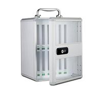 Cell Phones Storage Cabinet with Combination Lock, Aluminum Alloy Cell Phone Locker, Portable Phone Holder Box, Wall Mounted Cell Phone Storage Box for Classrooms Factories(21x20x27cm/8x8x11in)