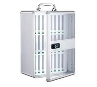 Cell Phones Storage Cabinet with Combination Lock, Aluminum Alloy Cell Phone Locker, Portable Phone Holder Box, Wall Mounted Cell Phone Storage Box for Classrooms Factories(27x20x28cm/11x8x11in)