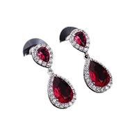 Cellacity 925 Boucles D'Oreilles Pour Femmes Bijoux Fins Goutte D'Eau en Forme de Pierres Précieuses Rubis Saphir Emeraude Gouttes D'Oreille, LYLSSSDH