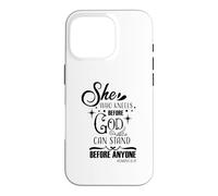 Celle Qui s'agenouille Devant Dieu Peut se Tenir Devant n'importe Quel chrétien Coque pour iPhone 16 Pro