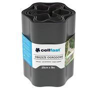 Cellfast Bordure de jardin ondulée – flexible, résistante aux UV, imperméable – Graphite 25cm x 9m