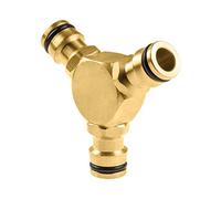Cellfast Connecteur en Y BRASS 1/2" ou 3/4", connecteur pour dérivation de tuyau, connecteur de tuyau en laiton, 52-845