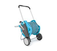 cellfast Ensemble de Chariots pour Tuyau d'arrosage Discover Poignée caoutchoutée, Résistant à la Corrosion, Stable, Pied Pliant, Tuyau d'arrosage ORIGINALFLEX 1/2 30m, 55-630 Bleu