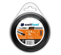 Cellfast Fil de Coupe Dual Pro - Ronde avec Noyau, Solide et Robuste, renforcé avec des Particules d'aluminium, résistant à la Rupture, à l'abrasion et à la Fusion, 2,4 mm x 15 m