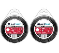Cellfast Fil De Coupe Fil De Débroussailleuse Renforcé Acier Trempé Et Résistant Premium Étoile 2,0 mm 15 m (Lot de 2)