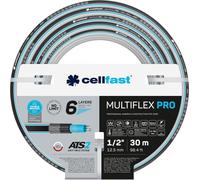 Cellfast MULTIFLEX ATSV Tuyau d'arrosage 6 couches Double tissu croisé et tricoté ATS2™ Résistant aux rayons UV et à la formation d'algues 35 bars
