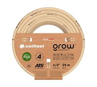 Cellfast Tuyau d'arrosage GROW, Durable, Flexible, 4 Couches, Durable Tricot ATS, Résistant aux UV et aux algues, Sans métaux lourds, 27 Bar, -20/+60°С Temp. 1/2", 25m
