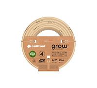 Cellfast Tuyau d'arrosage GROW, Durable, Flexible, 4 Couches, Durable Tricot ATS, Résistant aux UV et aux algues, Sans métaux lourds, 27 Bar, -20/+60°С Temp. 1/2", 15m