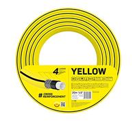 Cellfast Tuyau D'arrosage YELLOW, Léger, Durable, 4 Couches, Durable Tresse Croix, Résistant aux UV et aux algues, résistance à la torsion, Technologie REACH, 20 Bar, -10/+50°С Temp. 1/2", 20m