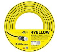 Cellfast Tuyau D'arrosage YELLOW, Léger, Durable, 4 Couches, Durable Tresse Croix, Résistant aux UV et aux algues, résistance à la torsion, Technologie REACH, 20 Bar, -10/+50°С Temp. 1/2", 50m