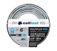 Cellfast Tuyau De Jardin MULTIFLEX PRO, Durable, 6 Couches, Tresse Tricot ATS2, Résistant aux UV et aux algues, Sans métaux lourds, technologie velvet, 35 Bar, -20/+65°С Temp. 1/2", 30m