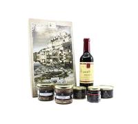 Cellier du Périgord - Coffret Cadeau Sarlat - Vin AOC Bergerac Rouge, Terrines Artisanales, Confit de Figues et Spécialités du Terroir Périgourdin - 6 Produits