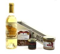 Cellier du Périgord Corbeille Monbazillac AOC 2020 avec Bloc Foie Gras Canard 80g, Pain d'Épices, Chutney Abricot - Coffret Cadeau Gastronomique Périgord