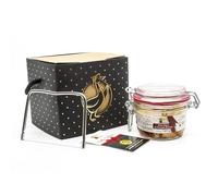 Cellier du Périgord Cube Foie Gras de Canard Entier avec Lyre - Coffret Cadeau Noir et Or Élégant - Spécialité Gastronomique Française Prête à Déguster