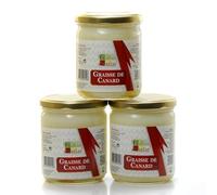 Cellier du Périgord - Graisse de Canard du Sud-Ouest Lot de 3 Bocaux x 340g soit 1020g - Cuisson Traditionnelle Pommes Sarladaises Confit Cassoulet - Épicerie Fine Artisanale Sarlat depuis 1973