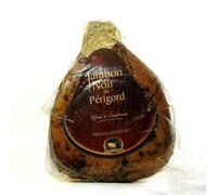 Cellier du Périgord - Jambon Entier Désossé Noir du Périgord aux Baies de Genièvre 5kg environ - Affiné 8 Mois - Frotté à la Main - Porc Élevés en Périgord - 60 Parts - Saloir du Périgord