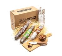 Cellier du Périgord Panier Gourmand Box Saucissons - 4 Pièces | Box 4 saucissons secs artisanaux du Périgord : saucisse aux cèpes 250g, cendré 200g, nature 200g, poivre 120g